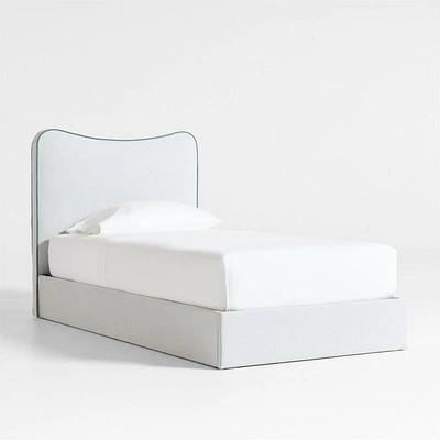 Everett Ocean Green Upholstered Kids Twin Bed by Jake Arnold