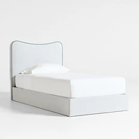Everett Ocean Green Upholstered Kids Twin Bed by Jake Arnold