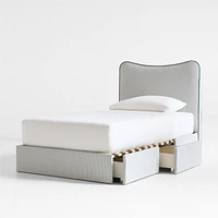 Everett Ocean Green Upholstered Kids Twin Bed by Jake Arnold