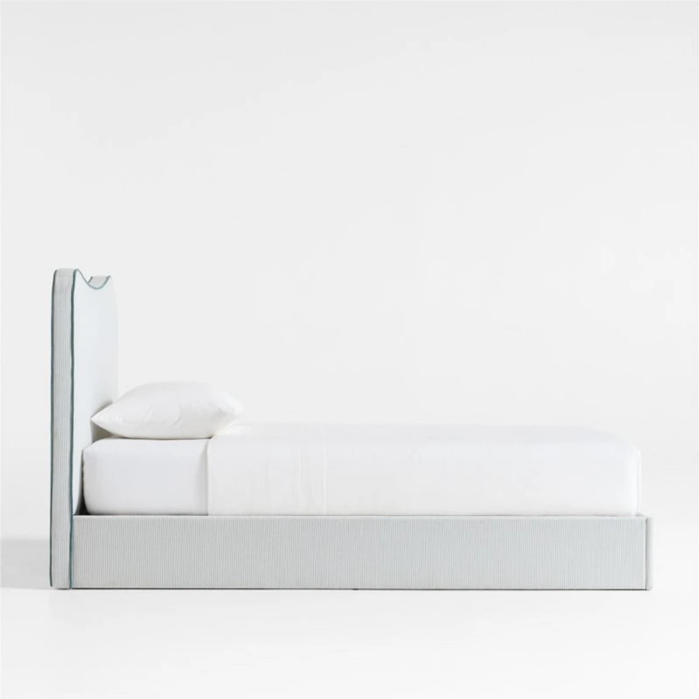 Everett Ocean Green Upholstered Kids Twin Bed by Jake Arnold