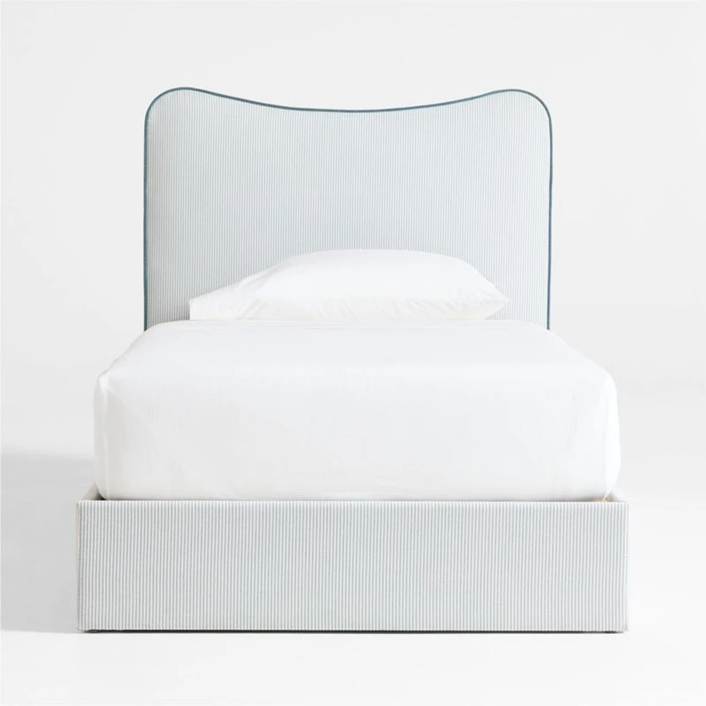 Everett Ocean Green Upholstered Kids Twin Bed by Jake Arnold
