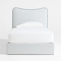 Everett Ocean Green Upholstered Kids Twin Bed by Jake Arnold