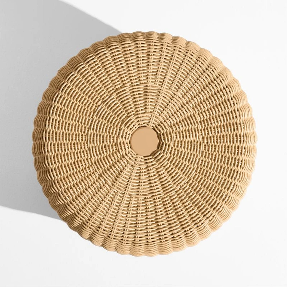 The Felix Wicker Outdoor Umbrella Side Table by Jake Arnold