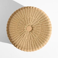 The Felix Wicker Outdoor Umbrella Side Table by Jake Arnold