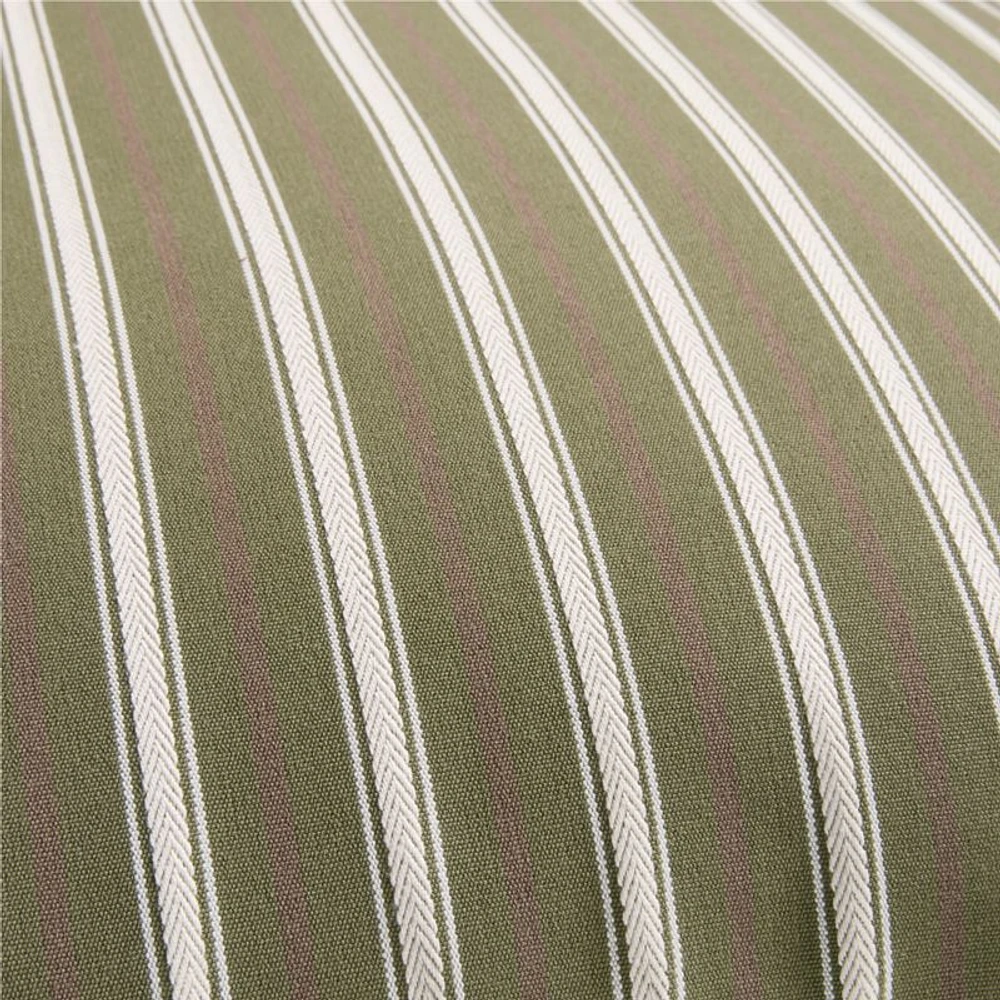 Forne 23"x23" Dark Parsnip Green Stripe Outdoor Throw Pillow by Jake Arnold