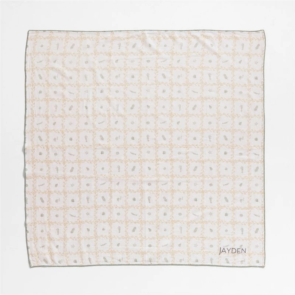 Frankie Seascape Green Baby Swaddle Set by Jake Arnold