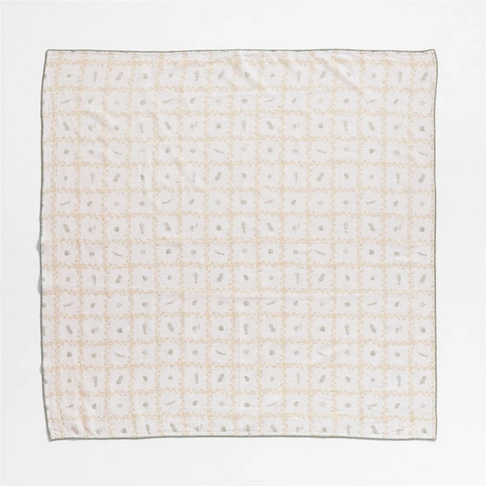 Frankie Seascape Green Baby Swaddle Set by Jake Arnold