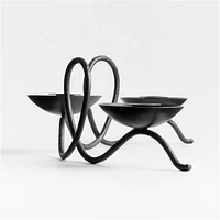 Hand-Forged Black Metal Taper Candle Holder Centerpiece by Jake Arnold