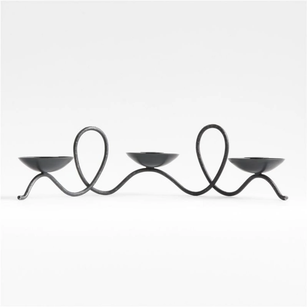 Hand-Forged Black Metal Taper Candle Holder Centerpiece by Jake Arnold