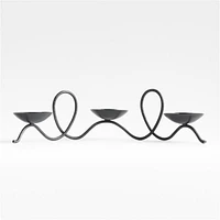 Hand-Forged Black Metal Taper Candle Holder Centerpiece by Jake Arnold