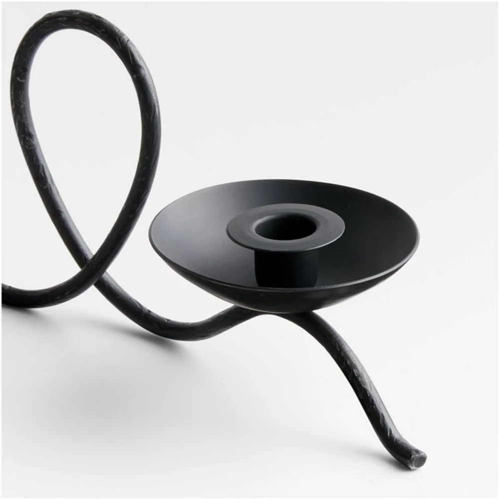 Hand-Forged Black Metal Taper Candle Holder Centerpiece by Jake Arnold