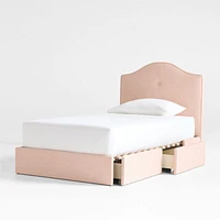 Romer Coral Pink Upholstered Kids Twin Bed by Jake Arnold