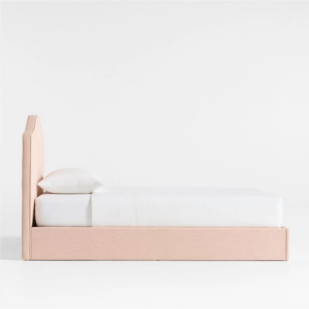 Romer Coral Pink Upholstered Kids Twin Bed by Jake Arnold