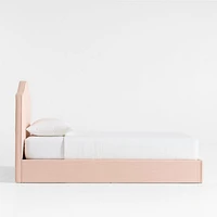 Romer Coral Pink Upholstered Kids Twin Bed by Jake Arnold