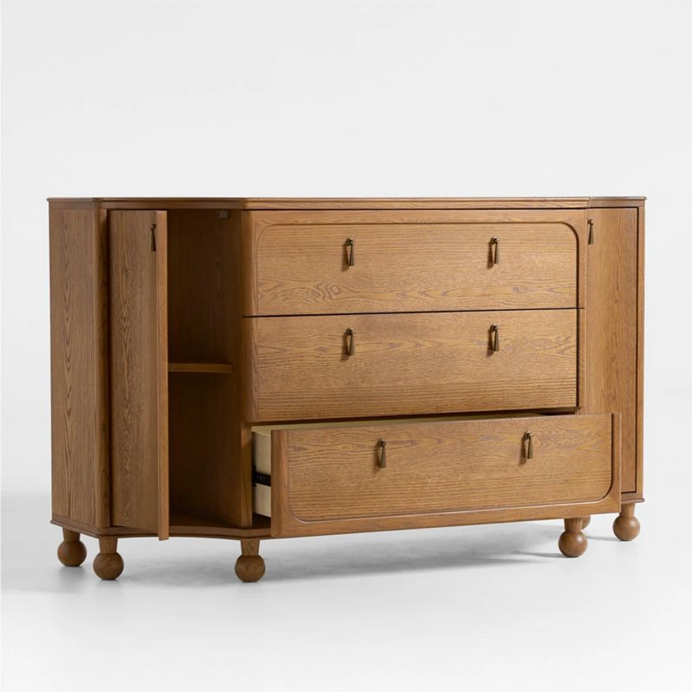 Thurloe Oak Wood Kids 3-Drawer Dresser by Jake Arnold