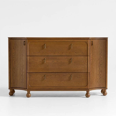 Thurloe Oak Wood Kids 3-Drawer Dresser by Jake Arnold