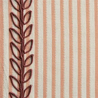 Charles Street Poppy Coral Embroidered Yarn-Dyed Blackout Window Curtain Panel 44"x63" by Jeremiah Brent