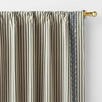 Charles Street Shade Green Embroidered Yarn-Dyed Blackout Window Curtain Panel 44"x63" by Jeremiah Brent