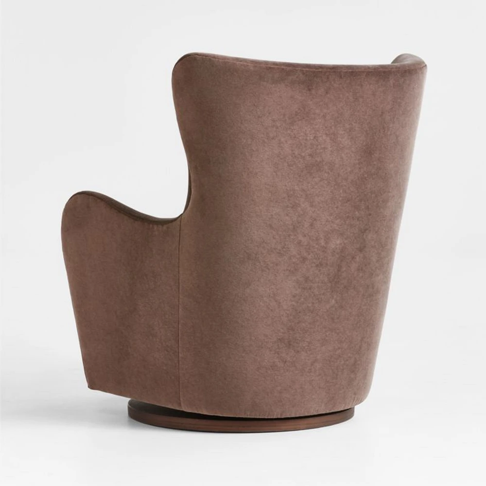 Embrace Chocolate Brown Velvet Swivel Glider Nursery Chair by Jeremiah Brent