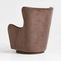 Embrace Chocolate Brown Velvet Swivel Glider Nursery Chair by Jeremiah Brent
