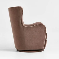 Embrace Chocolate Brown Velvet Swivel Glider Nursery Chair by Jeremiah Brent