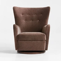Embrace Chocolate Brown Velvet Swivel Glider Nursery Chair by Jeremiah Brent