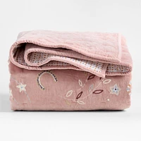 Heirloom Embroidered Organic Cotton Velvet Kids Twin Quilt by Jeremiah Brent