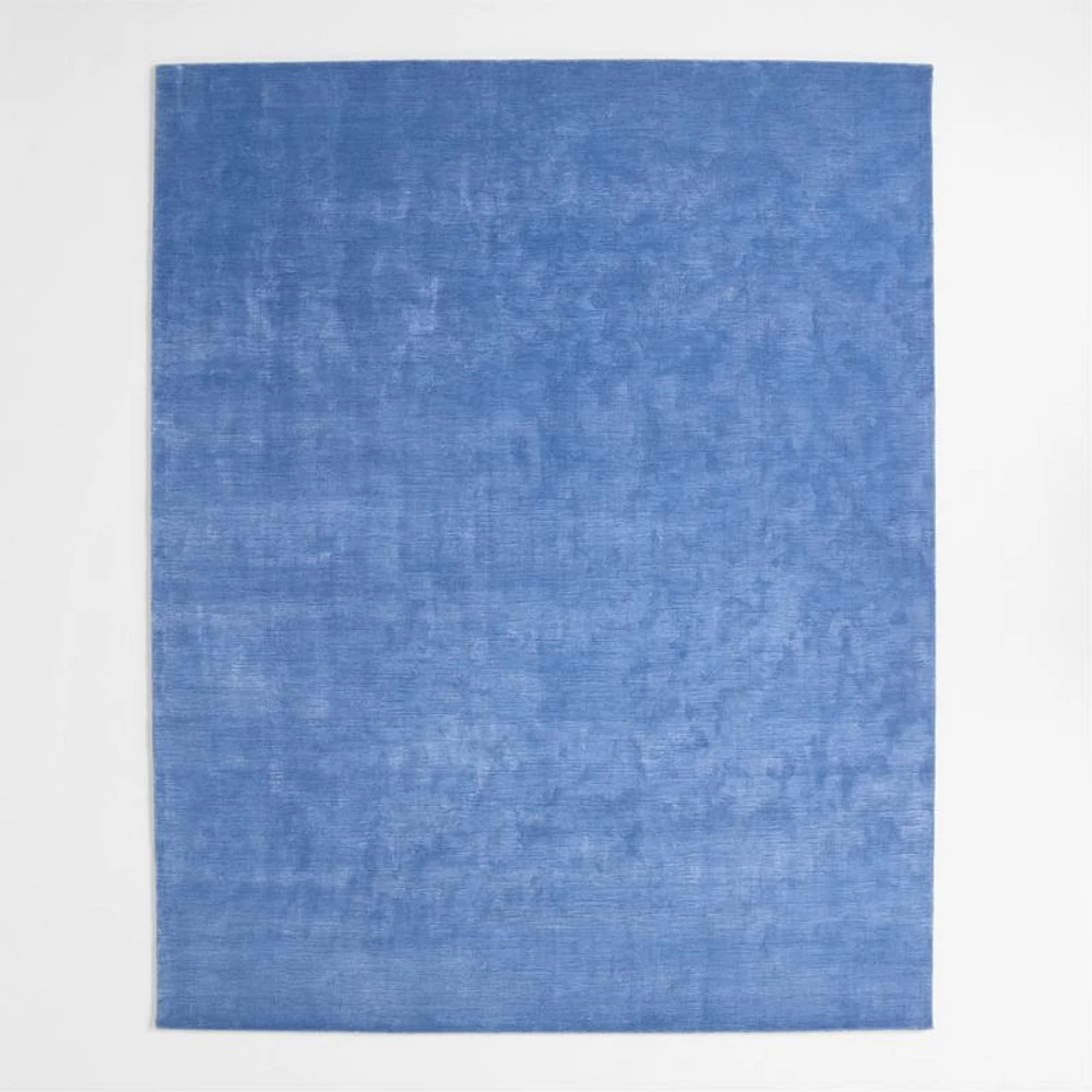 Narrative Marine Blue Wool and Tencel Kids Area Rug 5x8 by Jeremiah Brent