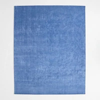 Narrative Marine Blue Wool and Tencel Kids Area Rug 5x8 by Jeremiah Brent