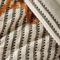 Reminiscent Embroidered Stripe Organic Cotton Kids Twin Quilt by Jeremiah Brent