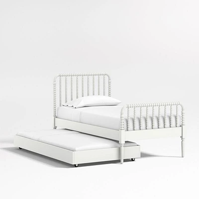 Jenny Lind Wood Spindle Kids Twin Bed with Trundle