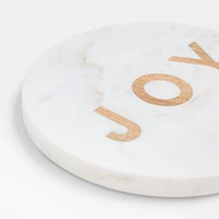 "JOY" Marble and Wood Trivet