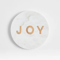 "JOY" Marble and Wood Trivet