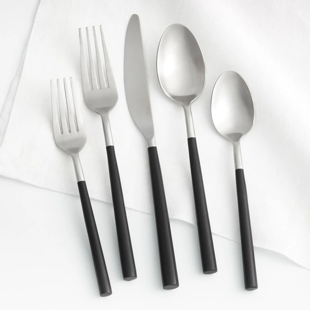 Jace 5-Piece Black Handle Flatware Place Setting