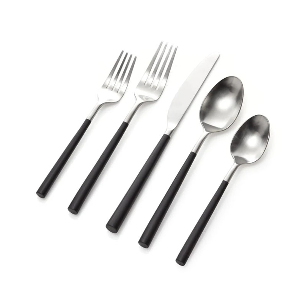Jace 5-Piece Black Handle Flatware Place Setting