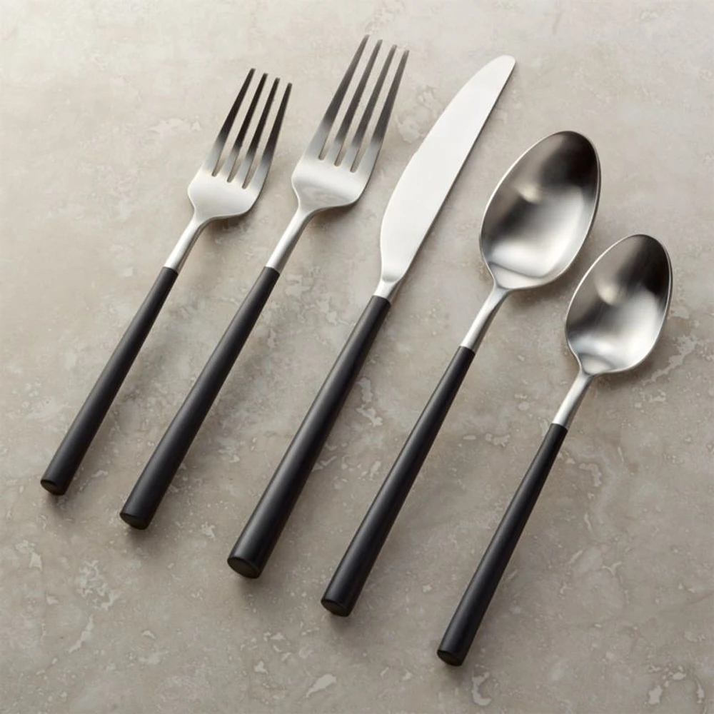 Jace 5-Piece Black Handle Flatware Place Setting