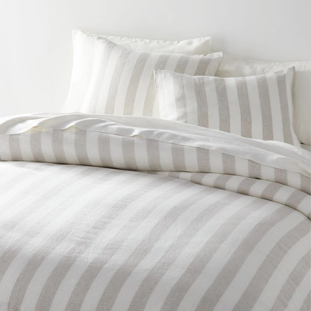 Jackie Stripe Linen Natural Standard Sham by Leanne Ford