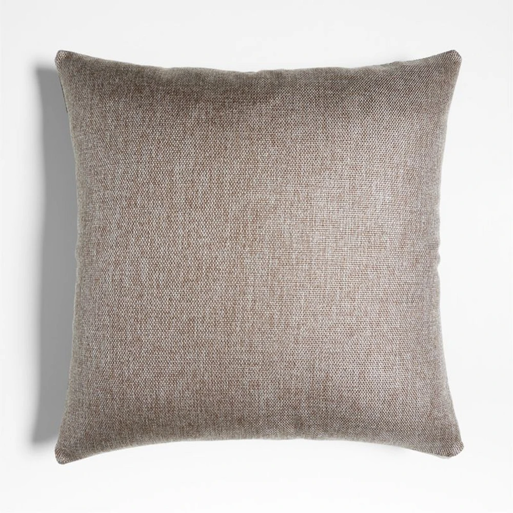 Jackson Deep Brown Basketweave Leather 23x23 Throw Pillow Cover