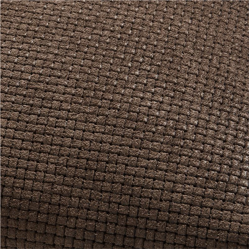Jackson Deep Brown Basketweave Leather 23x23 Throw Pillow Cover
