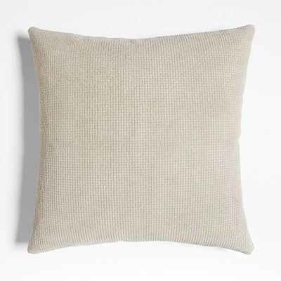 Jackson Taupe Basketweave Leather 23x23 Throw Pillow Cover