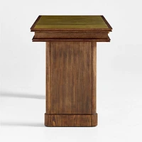 Jake Cocoa Leather and Elm Wood Desk with Drawers by Jake Arnold