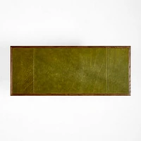 Jake Cocoa Leather and Elm Wood Desk with Drawers by Jake Arnold