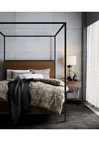 James Walnut with Black Frame Nightstand
