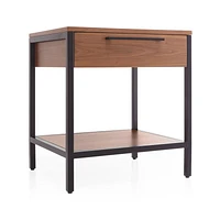 James Walnut with Black Frame Nightstand