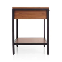 James Walnut with Black Frame Nightstand