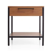 James Walnut with Black Frame Nightstand