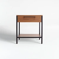 James Walnut with Black Frame Nightstand
