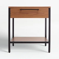 James Walnut with Black Frame Nightstand