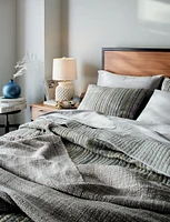 James Walnut with Black Frame Nightstand