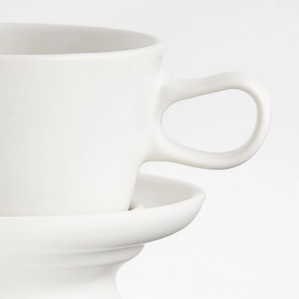 Jamesware 16-oz. White Stoneware Cup and Saucer